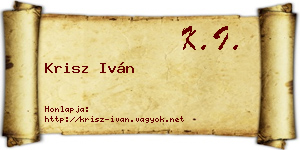 Krisz Iván névjegykártya